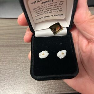 Halibut Otilith (earbone) earrings